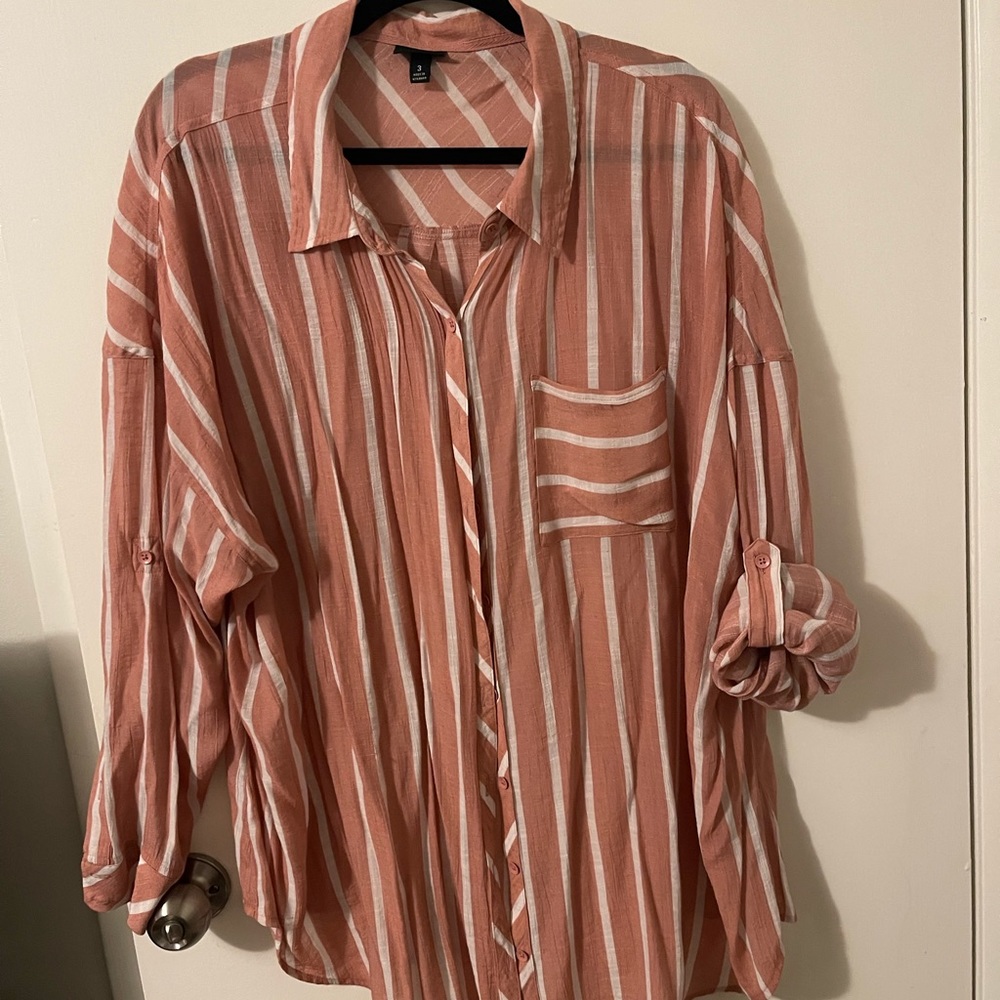 Torrid Striped Button Down - image 2